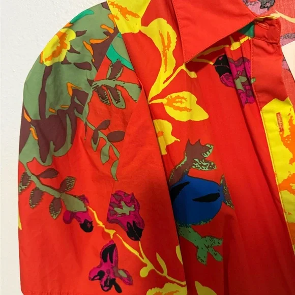 Christopher John Rogers Orange Floral Midi Dress - Picture 8 of 9